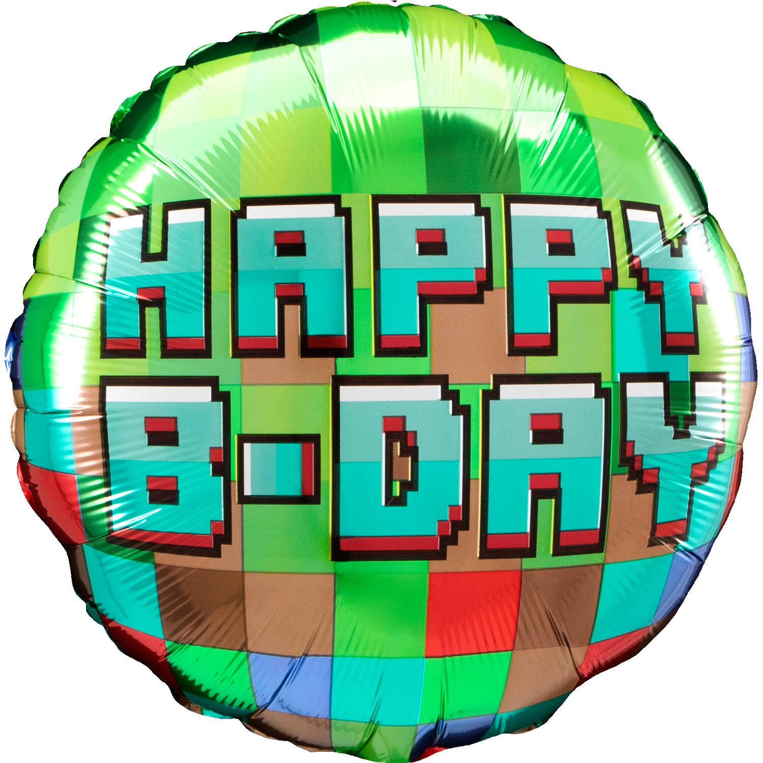 Foil Balloon - "HAPPY B-DAY" - Pixel Party - 45 cm